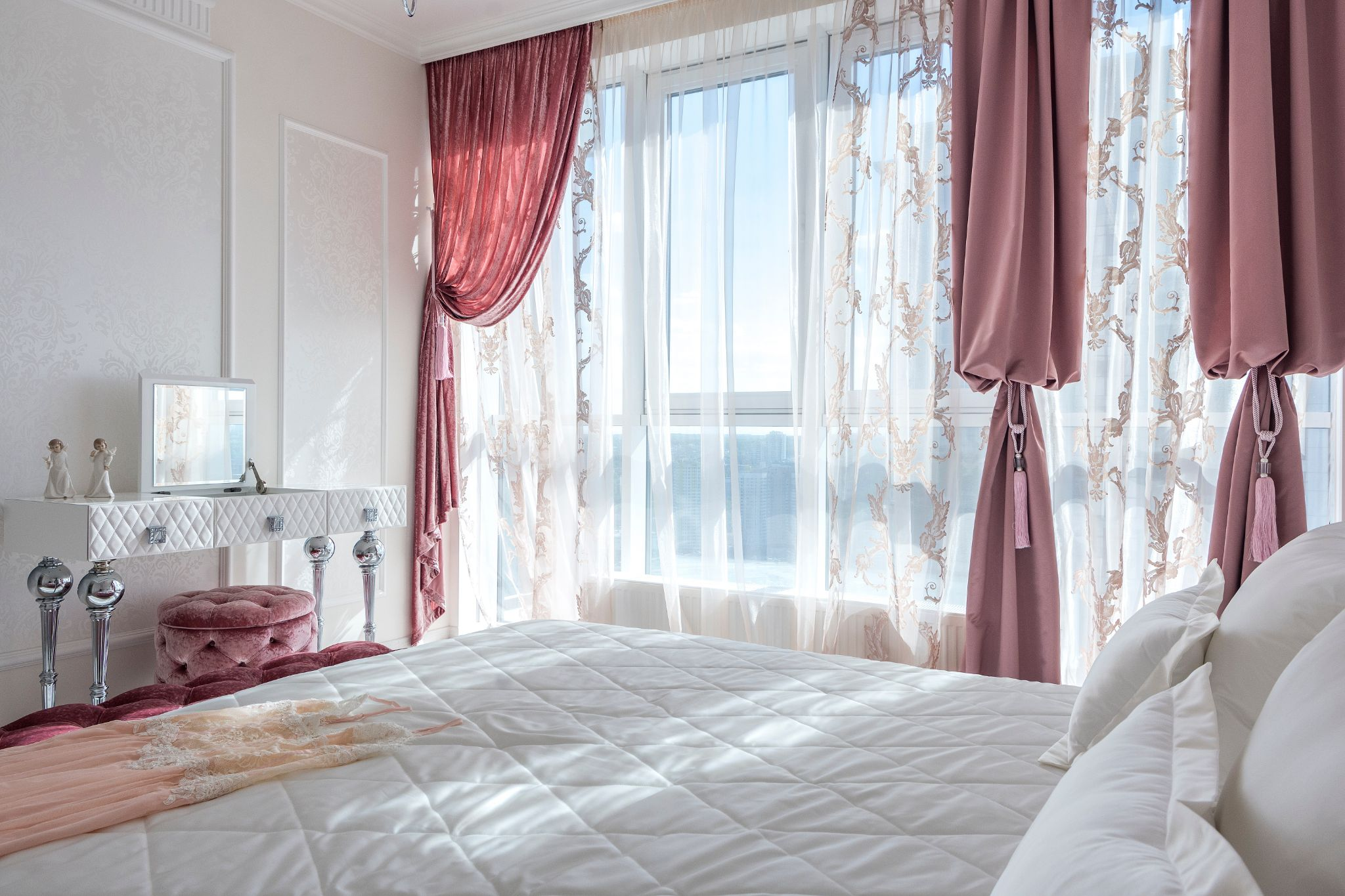 Drapes in a bedroom