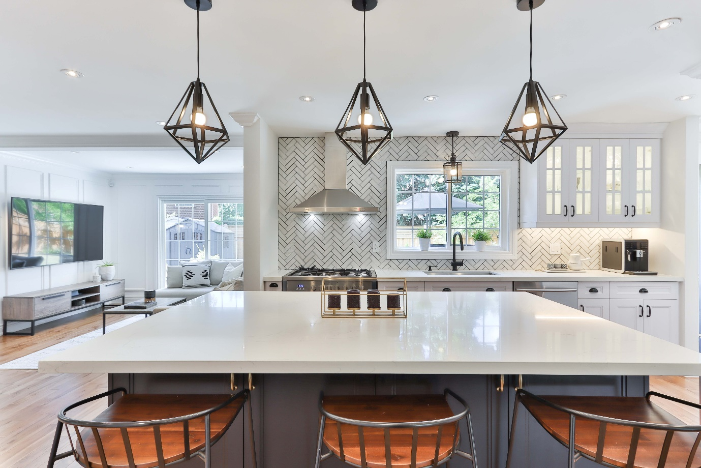 Home Interior of L-Shaped All-in-One Living Space